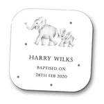 Elephants Baptised Personalised Coaster