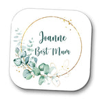 Best Mum Personalised Coaster - Eucalyptus Mother's Day