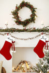 Hanging Christmas Plush Stocking Personalised with Embroidered Name