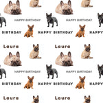 French Bulldog Personalised Birthday Wrapping Paper