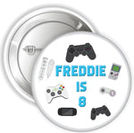 Gaming Themed Personalised Birthday Badge, Mirror or Magnet