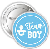 Team Boy and Girl Personalised Baby Shower Gender Reveal Badge, Mirror or Magnet