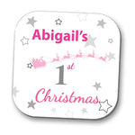Baby's 1st Christmas Pink Coaster