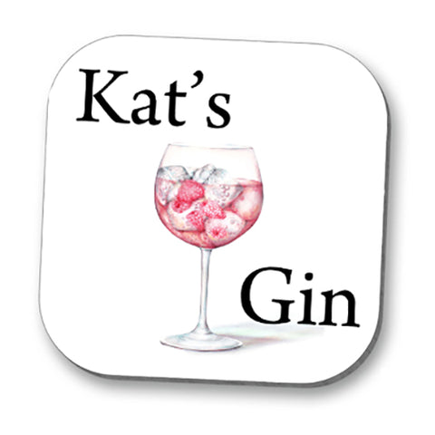 Personalised Pink Gin Drinks Coaster - Glossy Finish Coaster