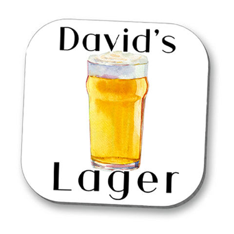 Personalised Lager Drinks Coaster