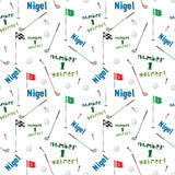 Golf Golfer Golfing Personalised Birthday Wrapping Paper