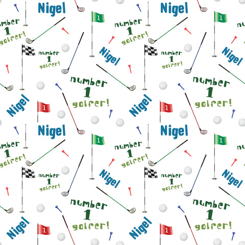 Golf Golfer Golfing Personalised Birthday Wrapping Paper