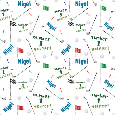 Golf Golfer Golfing Personalised Birthday Wrapping Paper