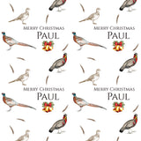 Pheasant Personalised Christmas Wrapping Paper