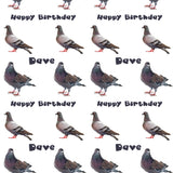Pigeons Personalised Birthday Wrapping Paper