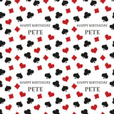 Poker Casino Playing Cards Personalised Birthday Wrapping Paper