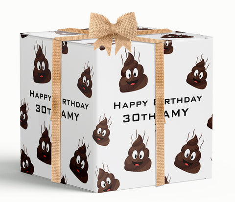 Poo Birthday Personalised Wrapping Paper