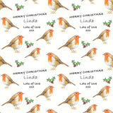 Robin Personalised Christmas Wrapping Paper