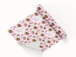 Macaroons and Strawberries Personalised Birthday Wrapping Paper