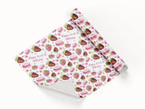 Macaroons and Strawberries Personalised Birthday Wrapping Paper