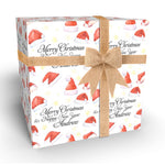 Santa Hats Watercolour Personalised Christmas Wrapping Paper
