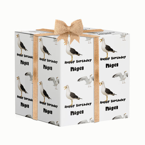 Seagulls Personalised Birthday Wrapping Paper - Large sheet