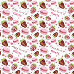 Macaroons and Strawberries Personalised Birthday Wrapping Paper