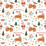 Tigers and Snowmen Christmas Personalised Wrapping Paper