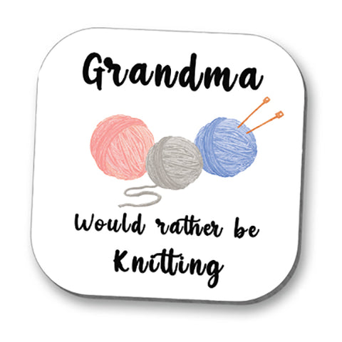 Personalised Trio Of Knitting Balls Drinks Coaster - Glossy Finish