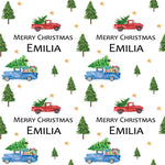 Christmas Van Truck Personalised Wrapping Paper - Large Sheet