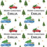 Christmas Van Truck Personalised Wrapping Paper - Large Sheet