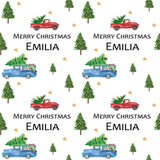 Christmas Van Truck Personalised Wrapping Paper - Large Sheet