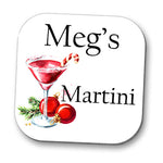 Personalised Martini Christmas Drinks Coaster - Glossy Finish