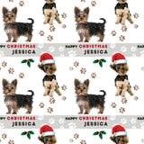 Yorkshire Terrier Dog Personalised Christmas Wrapping Paper