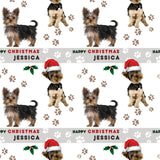 Yorkshire Terrier Dog Personalised Christmas Wrapping Paper