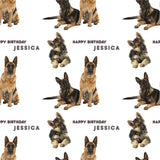 Alsatians/German Shepherd Dog Personalised Birthday Wrapping Paper