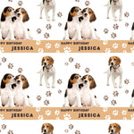 Beagle Dog Personalised Birthday Wrapping Paper