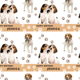 Beagle Dog Personalised Birthday Wrapping Paper