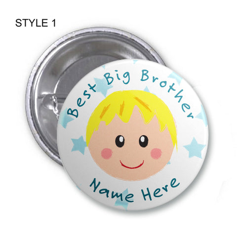 Best Big Brother Personalised Birthday Badge, Mirror or Magnet