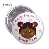 Best Big Sister Personalised Birthday Badge, Mirror or Magnet