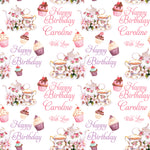 Afternoon Tea Personalised Birthday Wrapping Paper