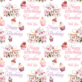 Afternoon Tea Personalised Birthday Wrapping Paper