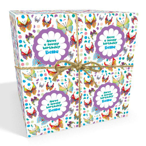 Butterflies Personalised Birthday Wrapping Paper