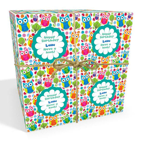 Owls Personalised Birthday Wrapping Paper