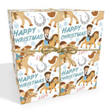Horse Riding Personalised Christmas Wrapping Paper