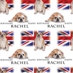 British Bulldog Personalised Birthday Wrapping Paper