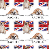 British Bulldog Personalised Birthday Wrapping Paper