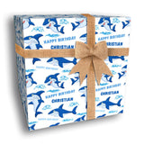 Cartoon Shark Personalised Birthday Wrapping Paper