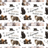 Cats Personalised Birthday Wrapping Paper