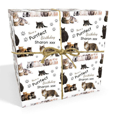 Cats Personalised Birthday Wrapping Paper