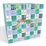 Father's Day Personalised Wrapping Paper Checked Design