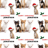 Chihuahua Dog Personalised Christmas Wrapping Paper