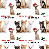 Chihuahua Dog Personalised Christmas Wrapping Paper