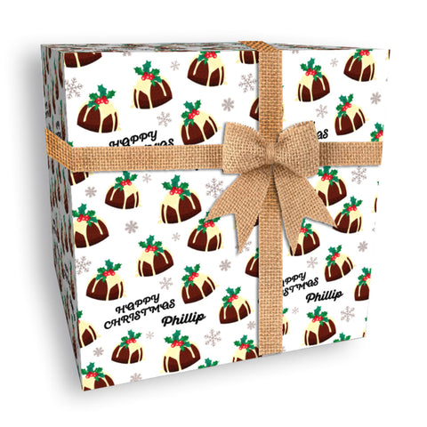Christmas Pudding Personalised Wrapping Paper