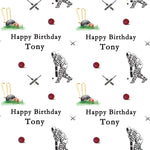 Cricket Personalised Birthday Wrapping Paper